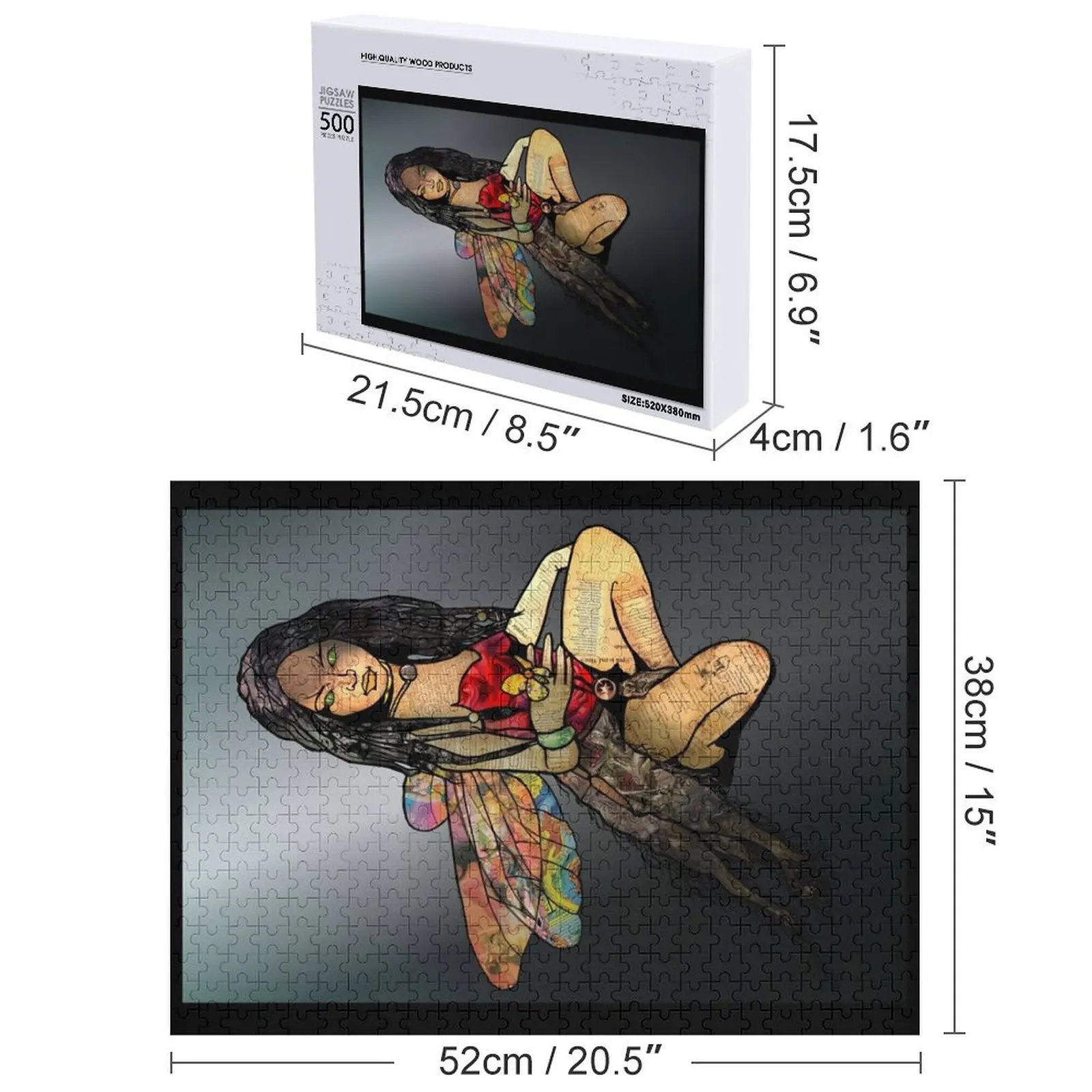 เกมปริศนาจิ๊กซอว์ผีเสื้อโดย BLZ Bob สำหรับเด็ก ทำจากไม้ สามารถใส่ชื่อและรูปภาพส่วนตัวได้