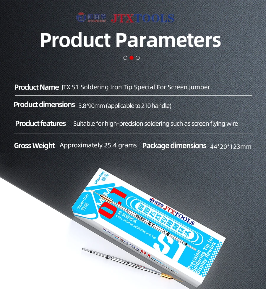 

JTX S1 0.1mm Soldering Iron Tip 210 Universal Welding Head For Welding and Repairing Small Components with High Precision