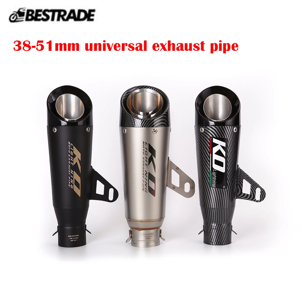 

Motorcycle Exhaust Muffler Tail Pipe Stainless Steel No DB Killer for 38-51mm Motorcycle ATV Street Bike Universal