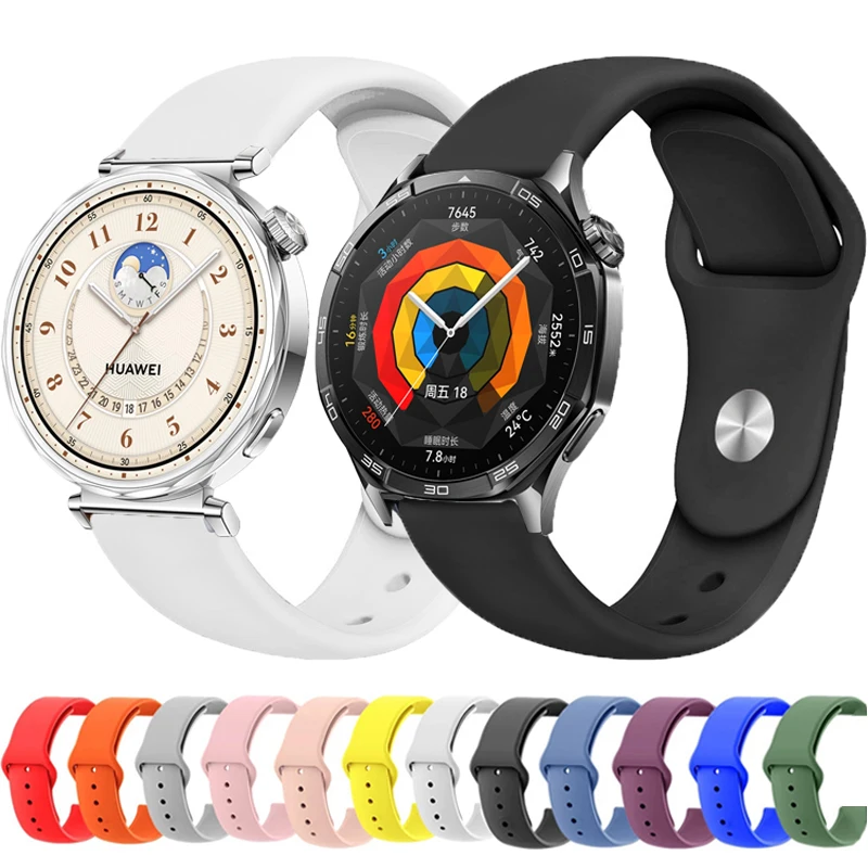 

Silicone Strap For Huawei Watch GT5 5Pro 46MM 41MM Sports Band For HUAWEI GT 5 4 3 2e Correa Wristband 18mm 20mm 22mm Watchband