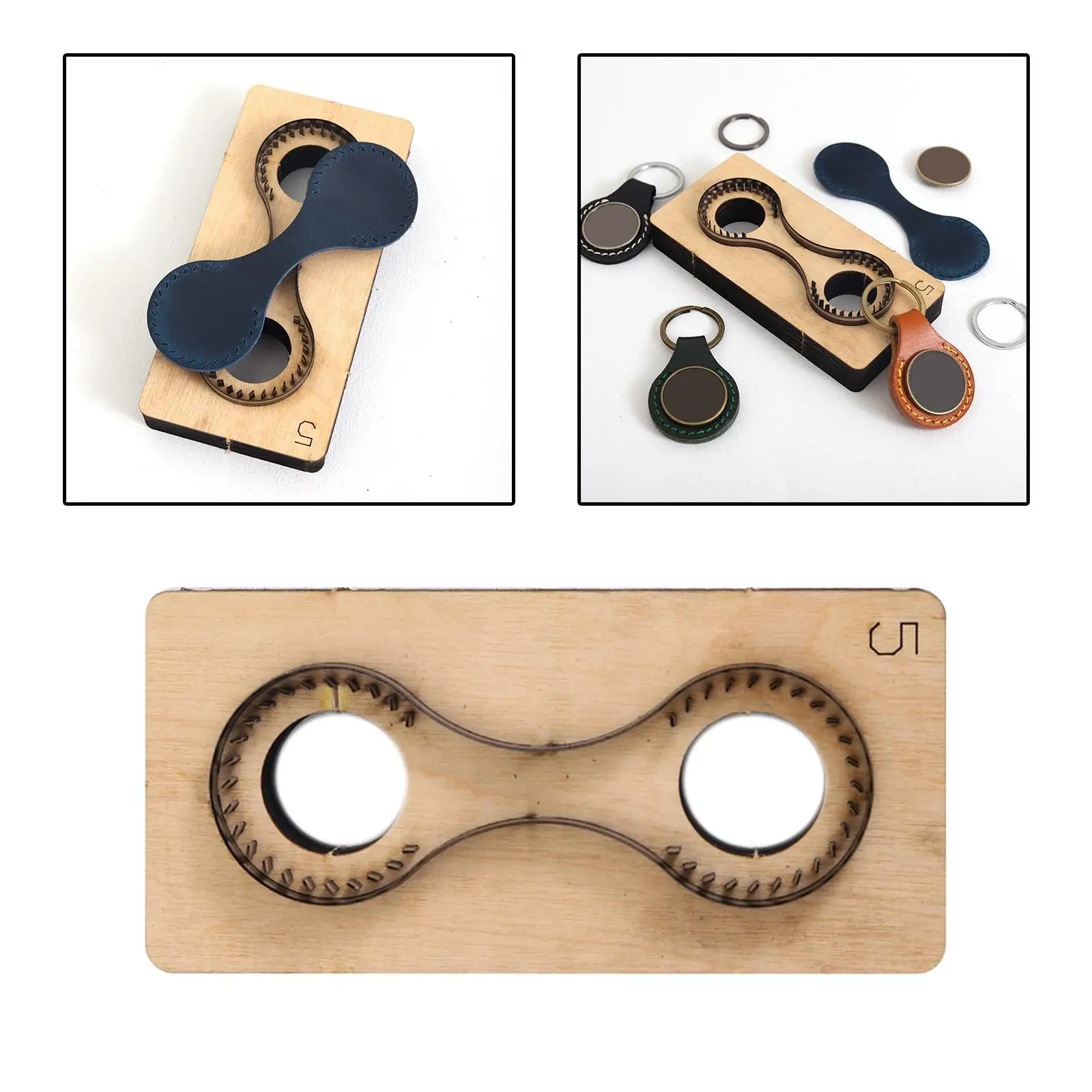 Metal Cutting Dies Key Chain 1 Piece Tool Set Reusable DIY Craft Template Wooden Cutter for Keychain PU Leather Leathercraft