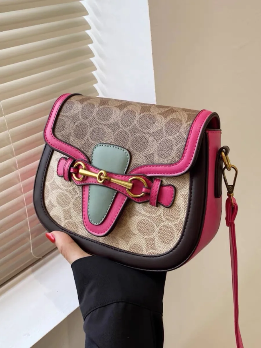 

2024 New Women's Small Bag Makeup Bag Phone Bag Wallet Retro Saddle Bag High Quality Leather Women's Cross Shoulder Bag