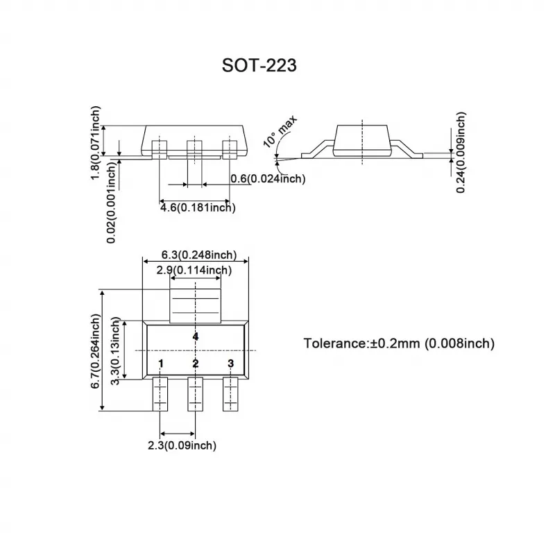 50pcs AMS1117 3V3 AMS1117-1.2 AMS1117-1.5 AMS1117-1.8 AMS1117-2.5 AMS1117-3.3 AMS1117-5.0 AMS1117-ADJ SOT223 tenulateur de tensi