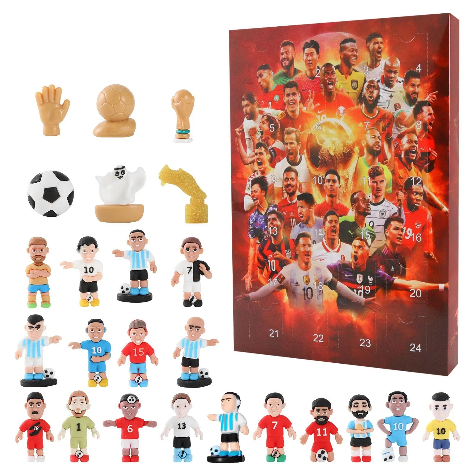 24 Days Countdown Advent Calendar Soccer Kit 2025 Christmas Advent Calendar Soccer Party Favors Sports Christmas Supplies Gift