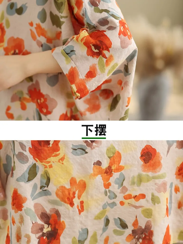 Ponadgabarytowe letnie koszulki damskie kwiatowy kwiatowy nadruk modne bluzki damskie z półrękawem Casual luźne koszulki damskie