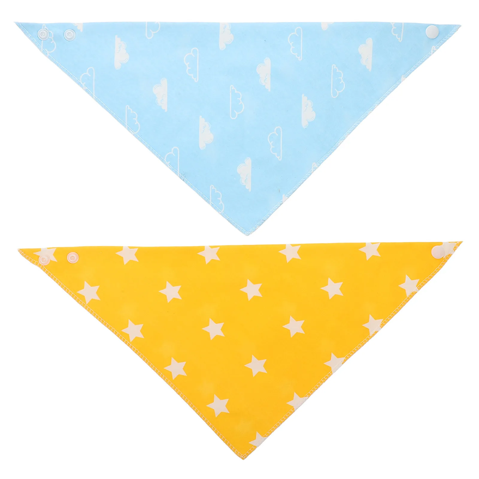 

2Pcs Baby Bandana Bibs Cotton Double Layer Soft Absorbent Adjustable Snap Feeding Drool Bibs Newborn Infant Teething Unisex