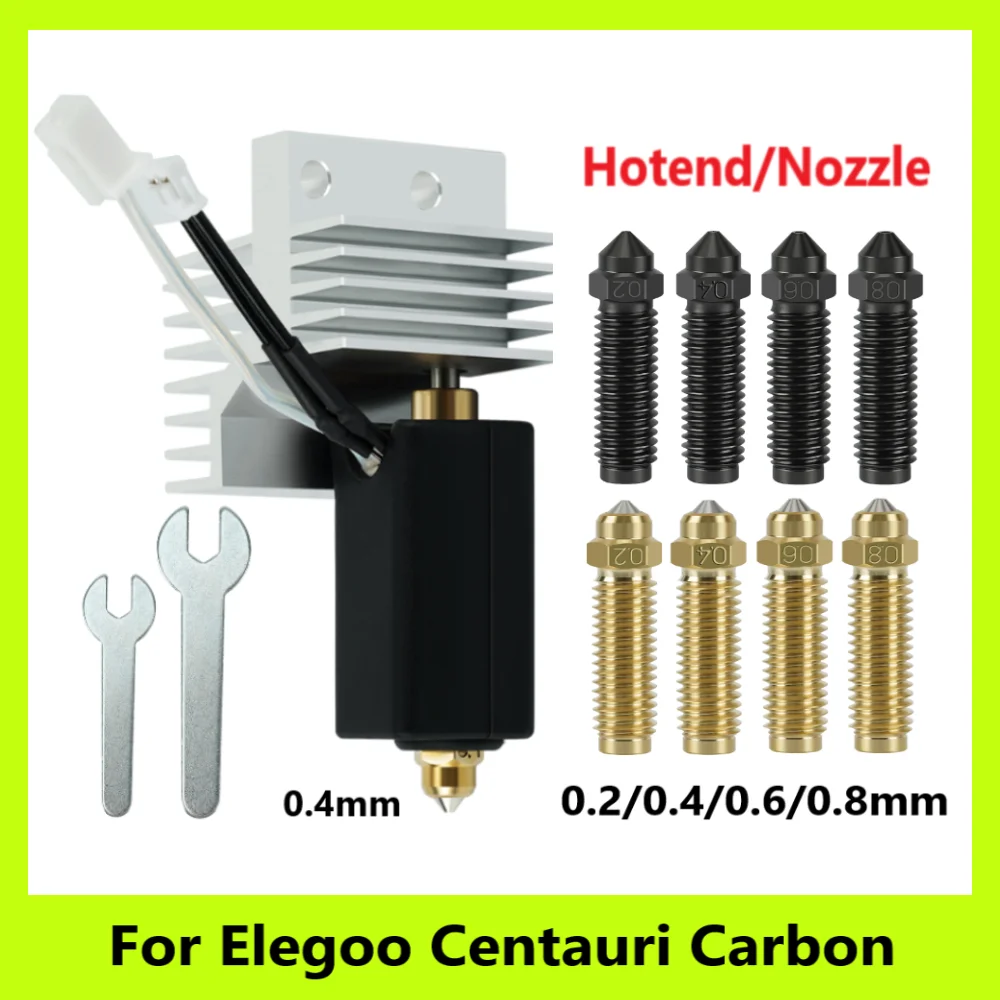 

For Elegoo Centauri Carbon Nozzle Assembly Ceramic Hotend Kit Hardened Steel Brass Bimetallic Nozzle 3D Printer Parts
