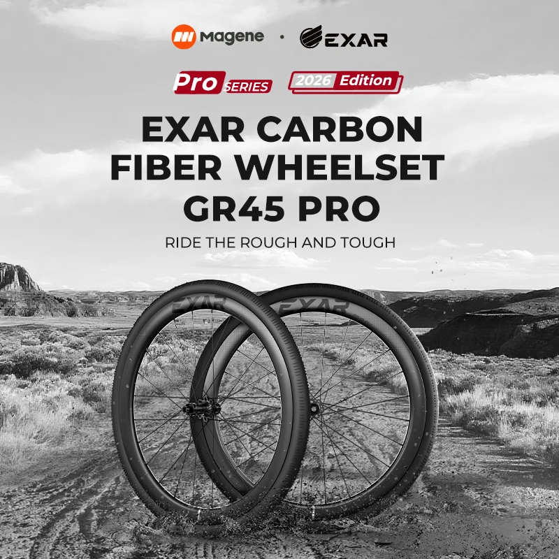 

Magene · Колесная пара EXAR из углеродного волокна GR45 PRO Дисковый тормоз для гравийных плоских обручальных колес с храповым механизмом Легкие велосипедные колеса