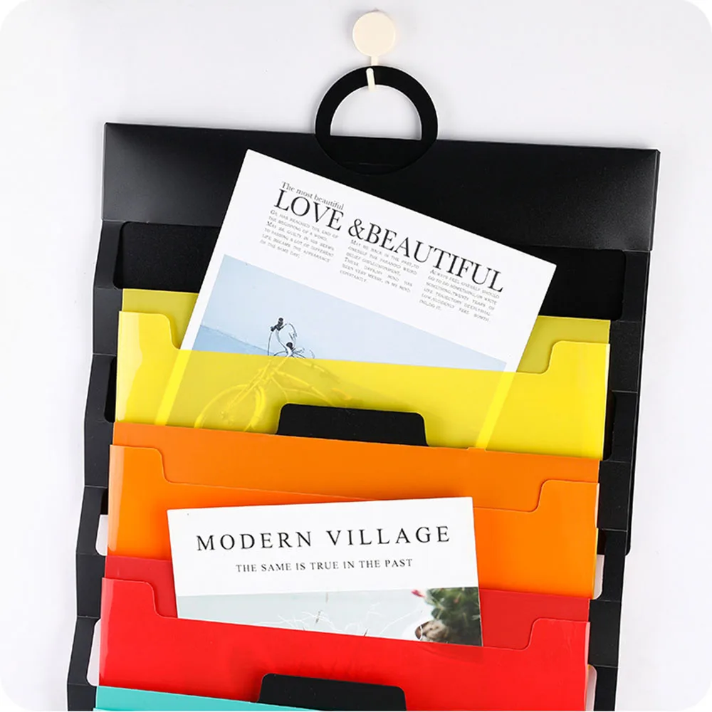 

Hanging Organ Folder Student Multi Functional Color 6-Grid Storage Album A4 File Pack Subject Storage Bag Stationery Organizer