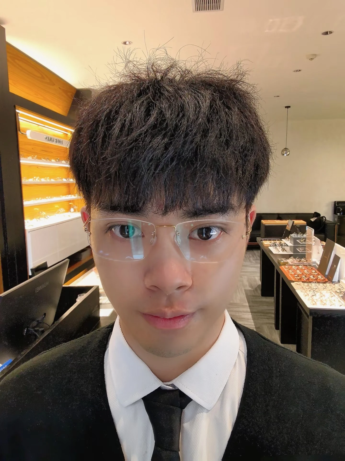 Men Rectangle Frameless Air Titanium Glasses Frame Brand Design 2527 Women Ultralight Gold Wire Rimless Eyeglasses Spectacles