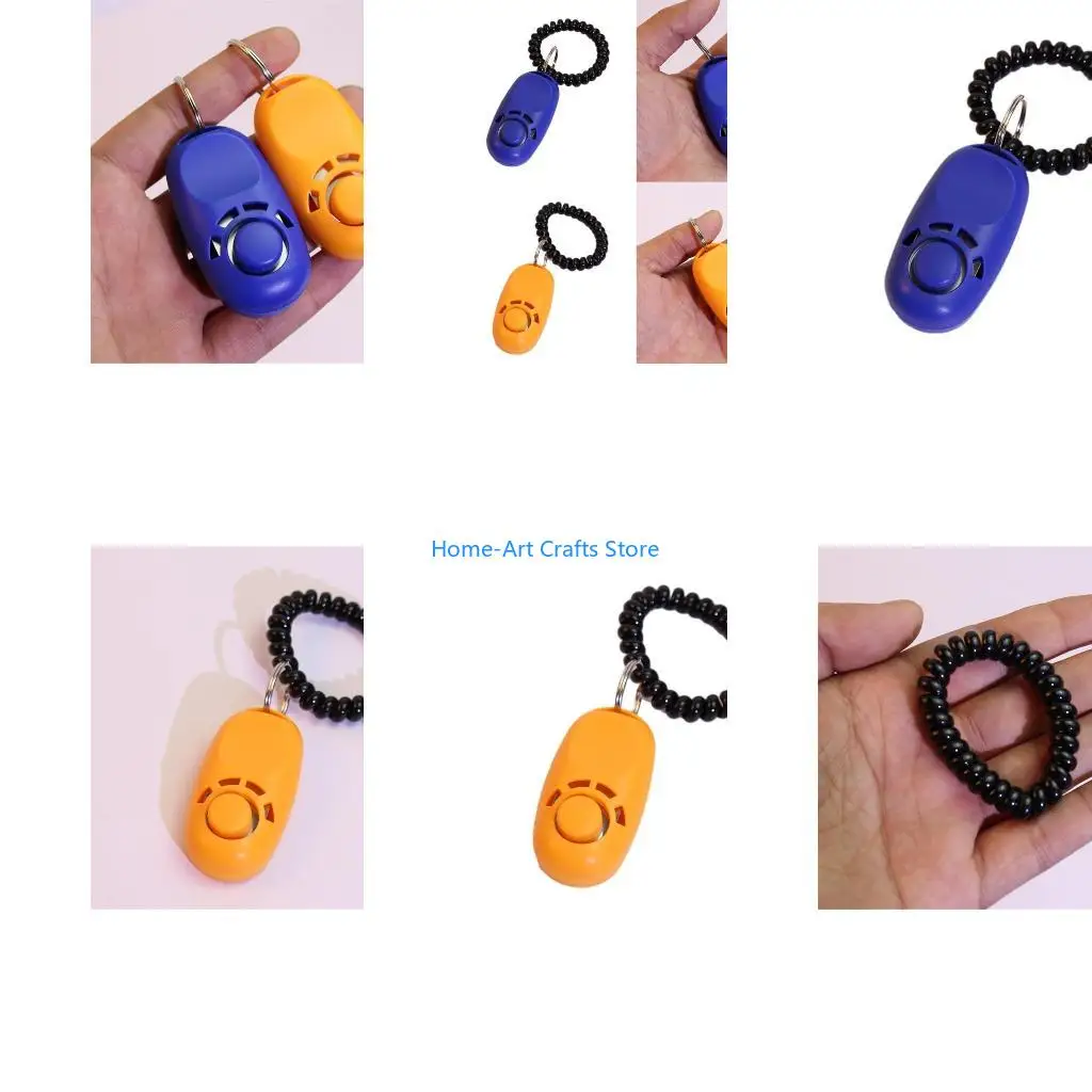 Y3NA Compacted Plastic Clickers for Pet Dogs Ancillary Stretch Wristband Dogs Trainer Cats Sound Keychains Training Tool