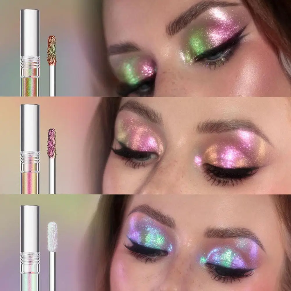 Sombra de ojos líquida de diamante, resaltador de secado rápido, resistente al agua, brillo de ojos duradero, súper sombra de ojos, brillo, Cosméticos brillantes, Pe S3G2