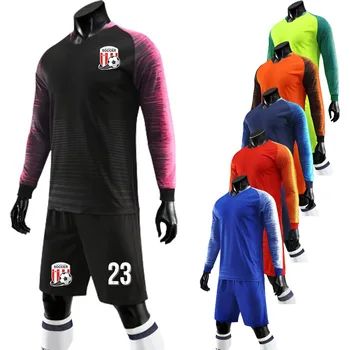 Long Sleeve Football Training Uniform Tracksuit for Men Kids Quick Dry Professional Soccer Shirt & Shorts Jersey Suit Custom