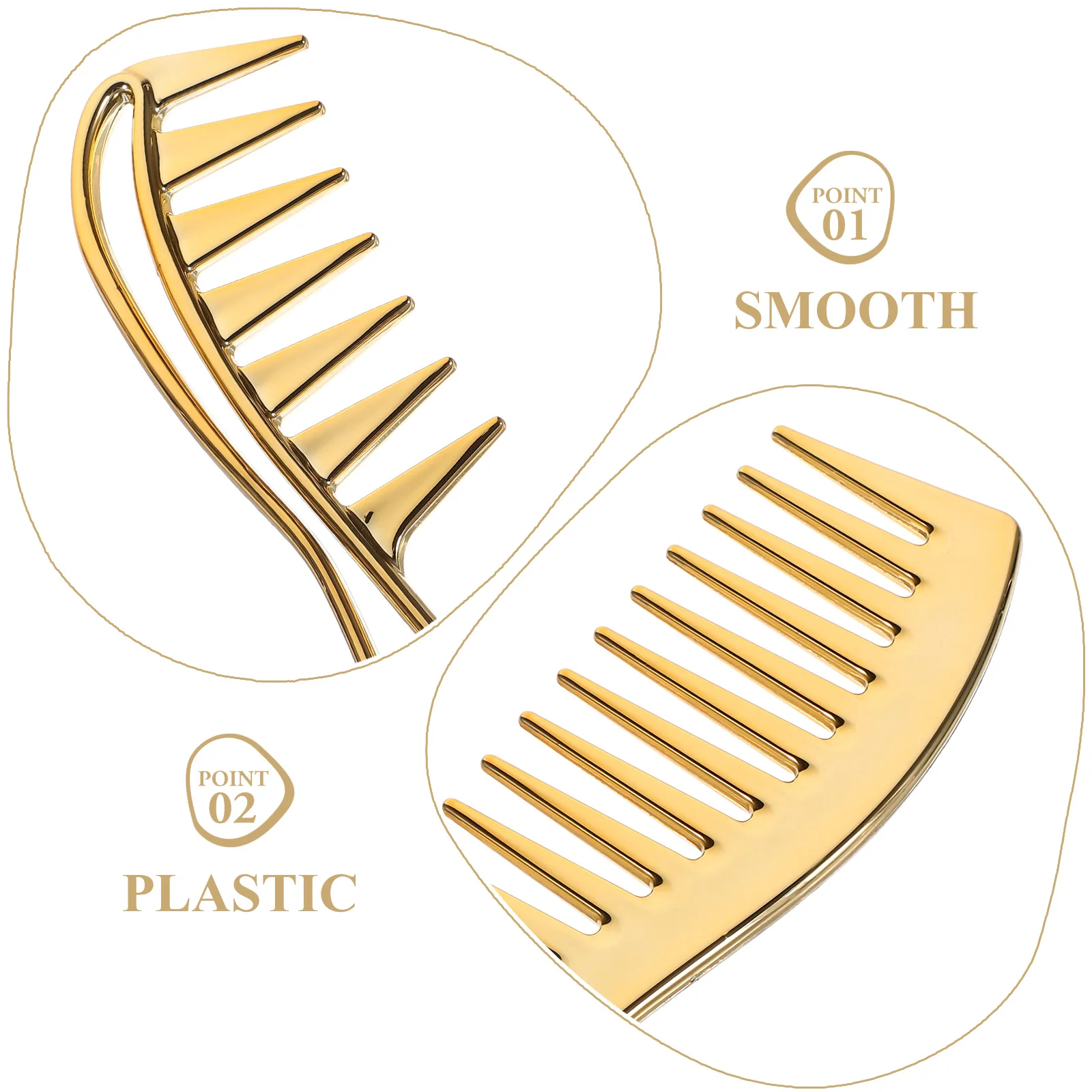 

2pcs Wide Tooth Detangler Comb Set Men Styling Tools Professional Barber Hair Combs For Wet Hair Travel Styling