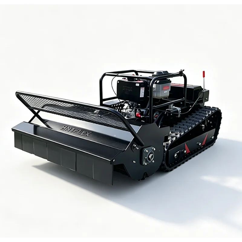 Hydraulic lift 22 horsepower tracked Industrial remote control lawn mower, high-power diesel weeding machine