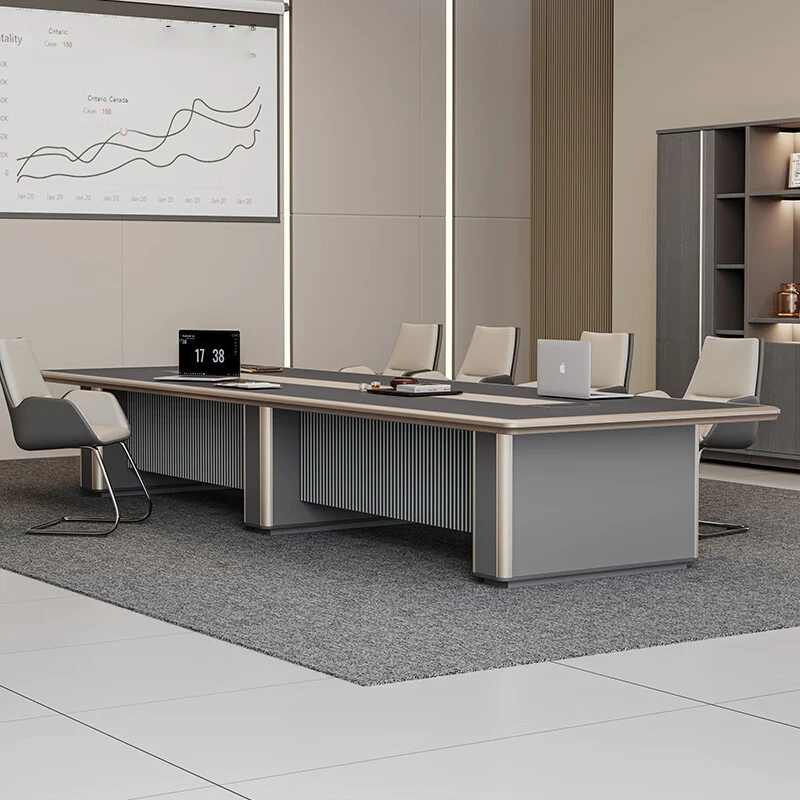 Luxury High-end Conference Table E0 Large Office Conference Table 6-12 People Wooden High-quality Executive Conference Materials