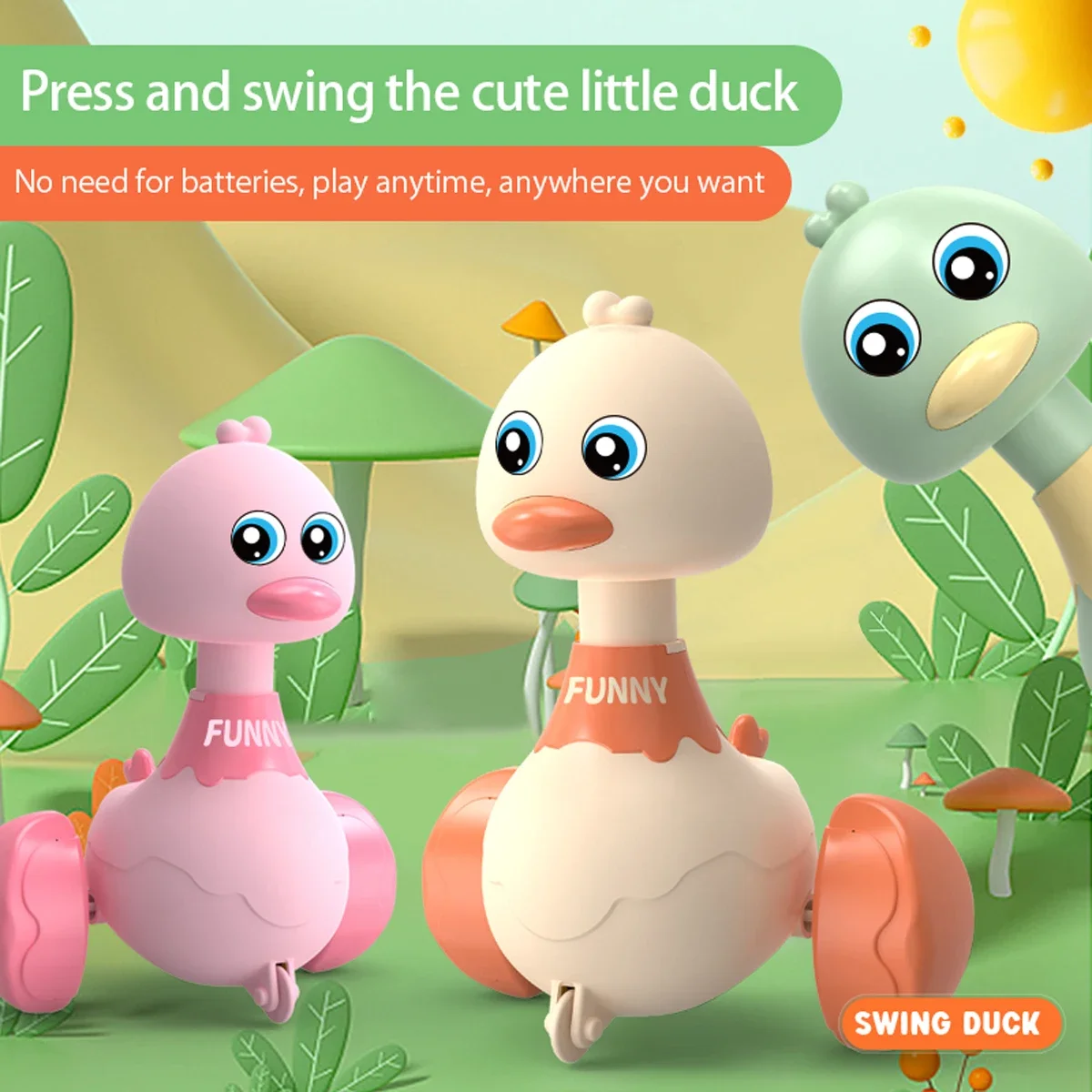 

Inertial Press Car Pull Back Swing Walking Cute Duck Toy Baby Interactive Animal Children Toy for Baby Learning Crawl Toy Gift