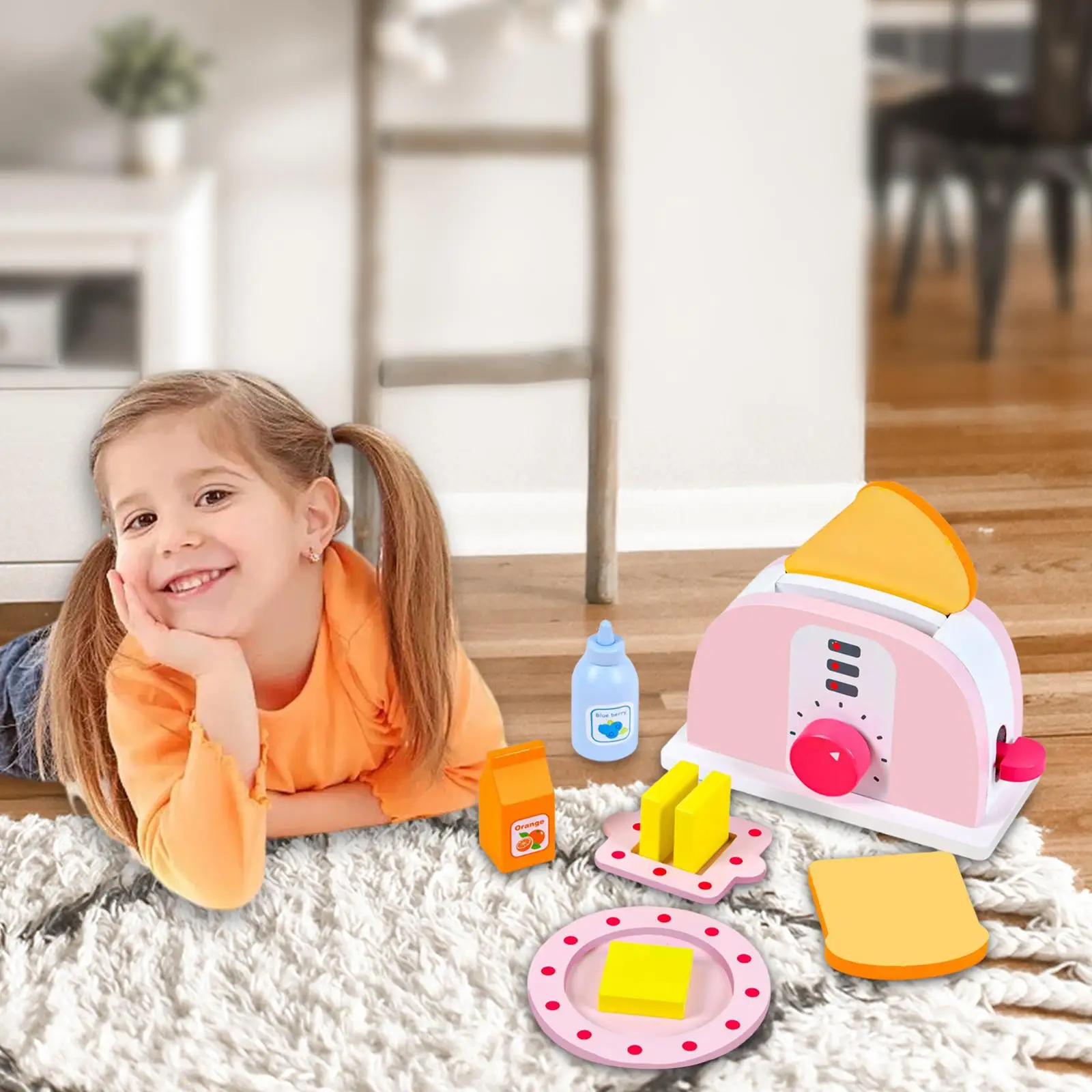 10Pieces Toaster Toys Set with Accessories Learning Educational Colorful Fun