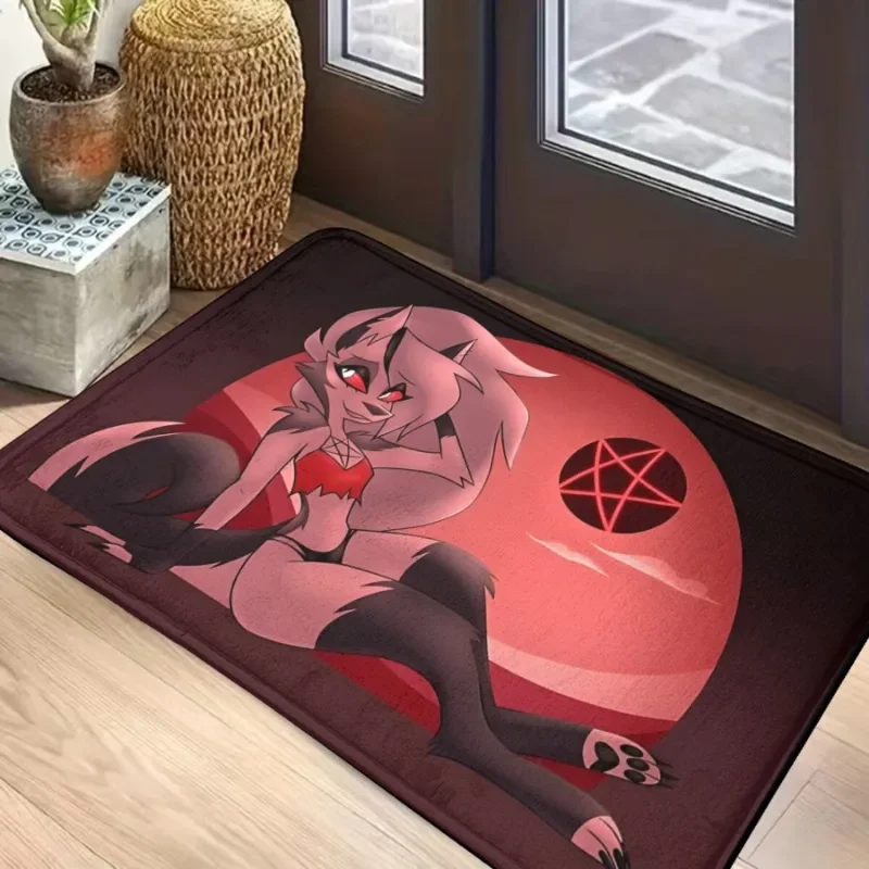 Loona V2 Anime Character Flannel Doormat - Lightweight, Machine Washable, Non-Slip Rectangle Bath Mat for Indoor Use - 1PCS