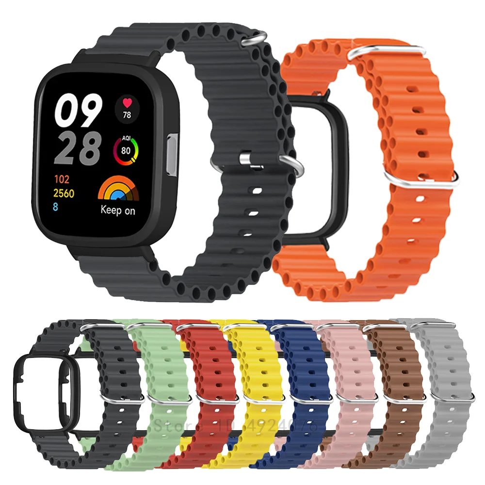 

Ремешок + Чехлы для часов Redmi 3 силиконовый сменный Браслет для часов Xiaomi Redmi Watch 3 браслет Correa