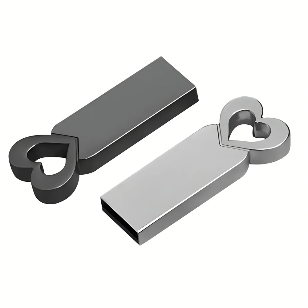 Mini unidad flash USB en forma de corazón de metal 64 GB rosa portátil Pen Drive 32 GB Memory Stick de alta velocidad 128 GB impermeable negro USB Sti