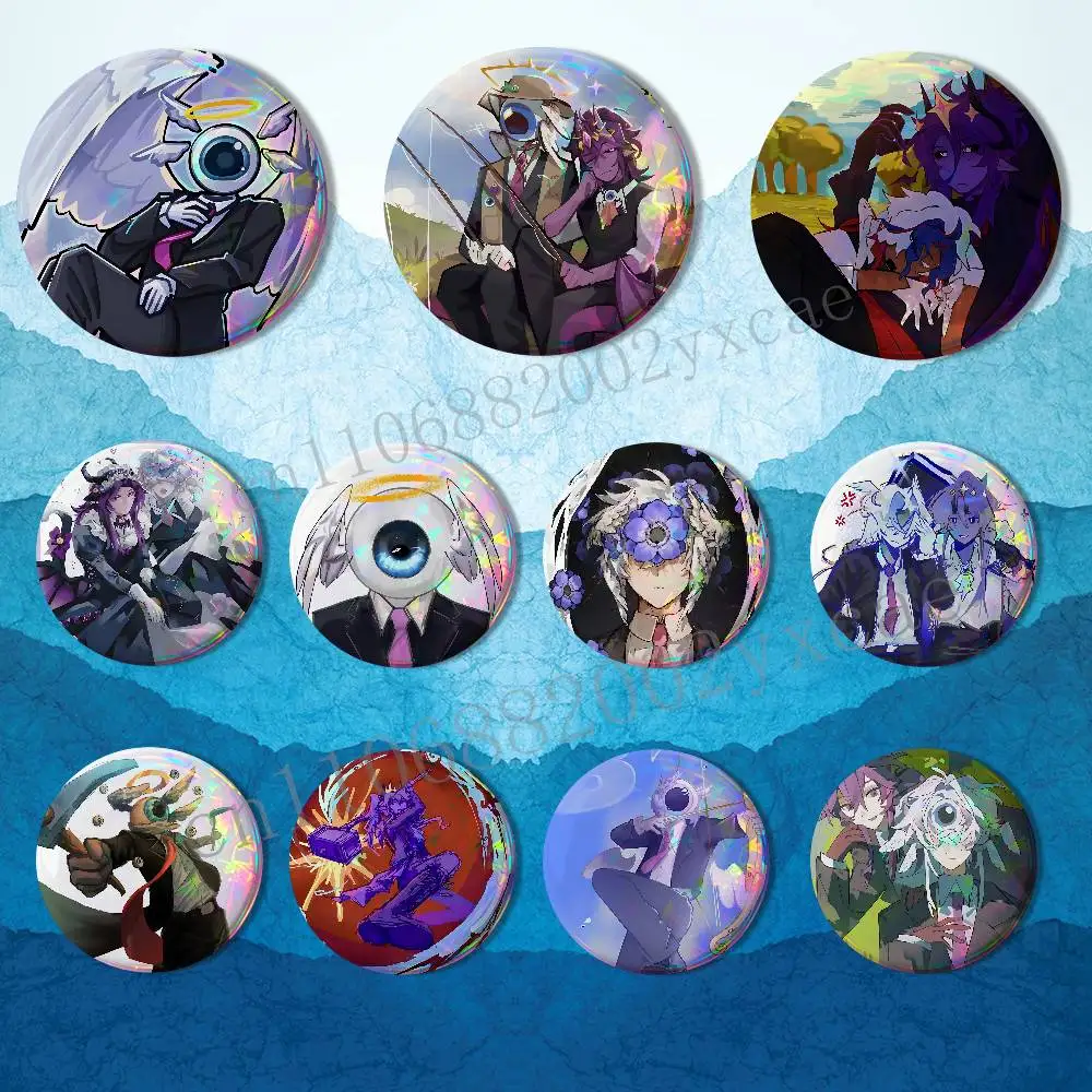 game Eggchan best partner Tax duo Round Exquisite Badge Brooches Creative Pins For Clothes Hat Backpack Gift Accessories