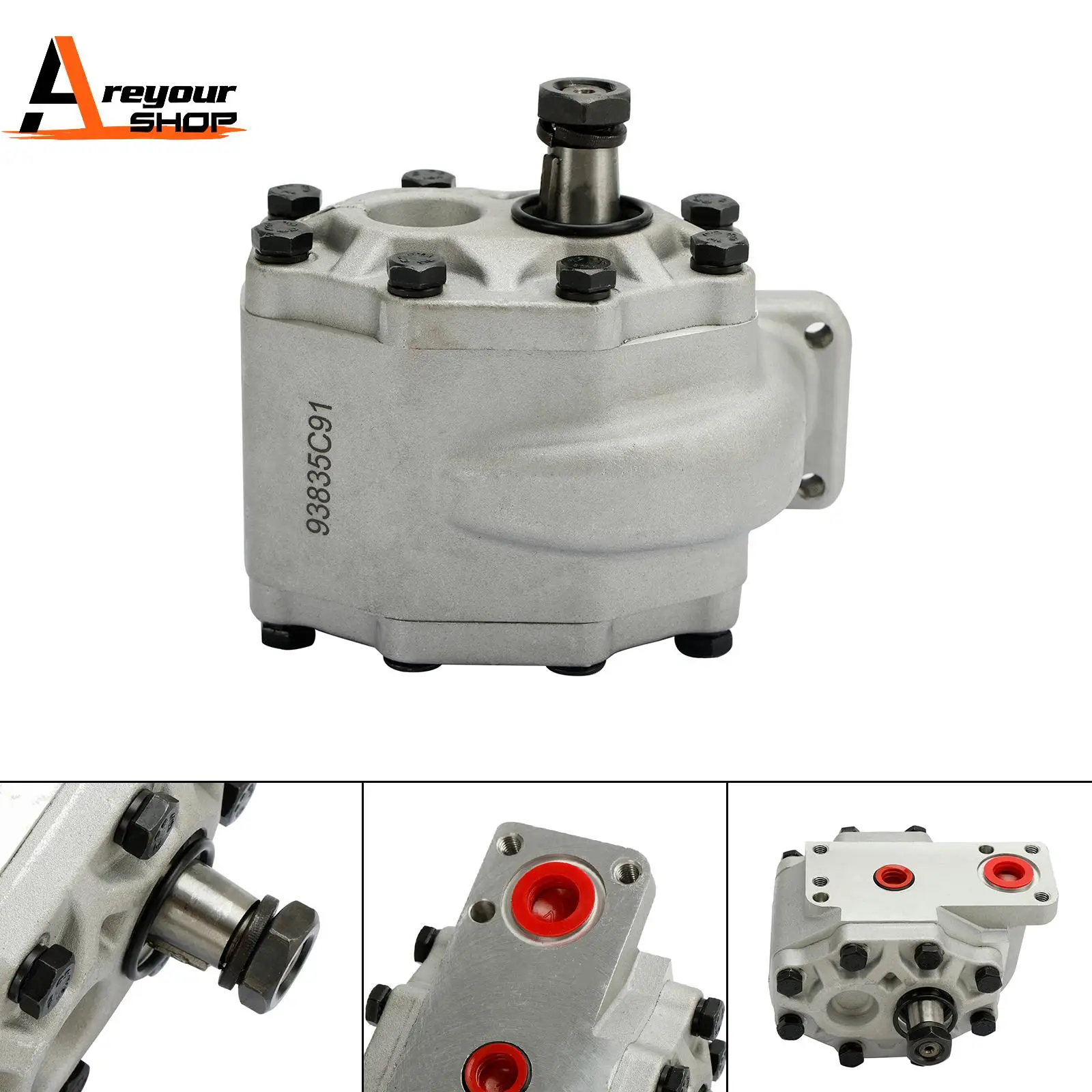 Areyourshop 93835C91 Hydraulic Gear Pump 93835C92 for Case 385 454 464 485 574 585 674 885