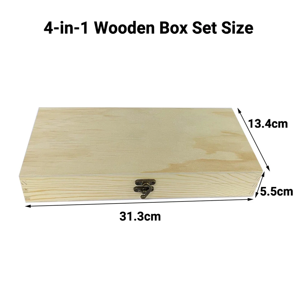 4 in 1 Carbide Tip Wood Lathe Turning Tool Kit with Cutting Inserts & Box for Lathe Woodworking Tools Accessories(Metal Handle)