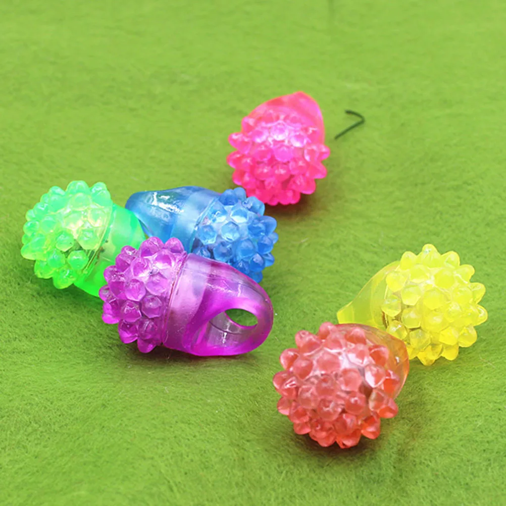 

10 Pcs LED Flashing Rings Strawberry Shaped Bumpy Kid Gifts Jelly