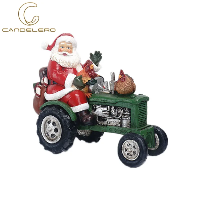 

Ornaments Christmas Resin Home Decor Statues Christmas Figurines Santa Train Motorcycle Boat Sculptures Figurines For Interior