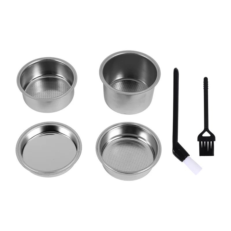 Cesta de filtro de EAS-51Mm, taza de 1/2/4 para portafiltro Espresso sin fondo, Compatible con máquina de café Delonghi,Breville de 51Mm