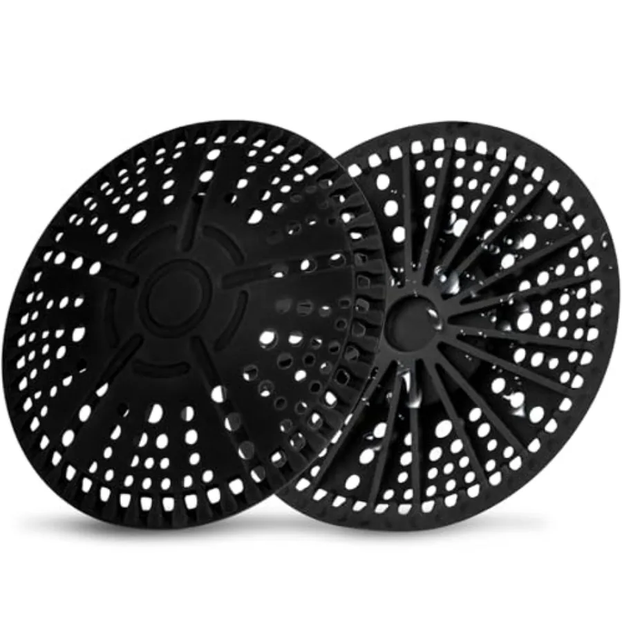 

Shower Drain Hair Catcher, 2 Pack 5.5 Inch Silicone Large Drain Cover, Bathroom Hair Drain Catcher, Flat Anti-Clog Hair Trap fo