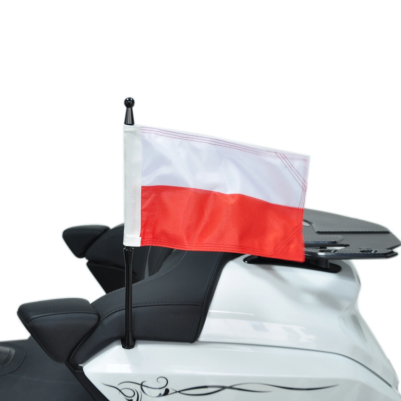 

Panical Poland Passenger Rear Trunk Flag Set Flagpole Kit For Honda Gold Wing Tour GL1800 2018-2024