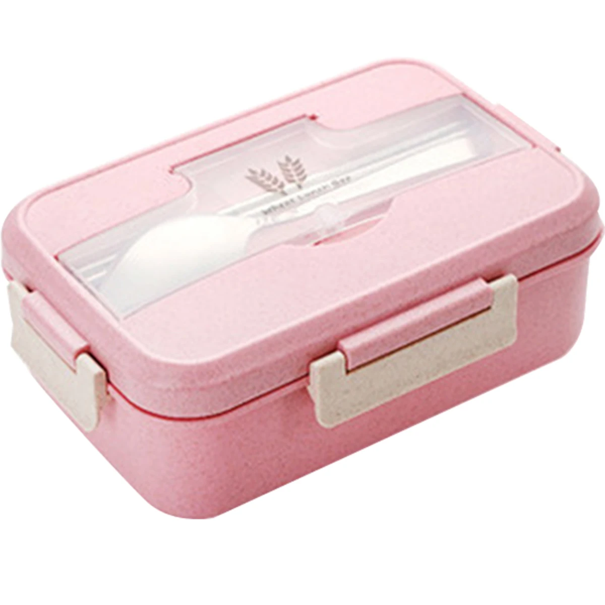 1200ml Meal Box with Utensil Portable Food Storage Meal Box with 3 Compartments Leak-Proof Food Container Reusable