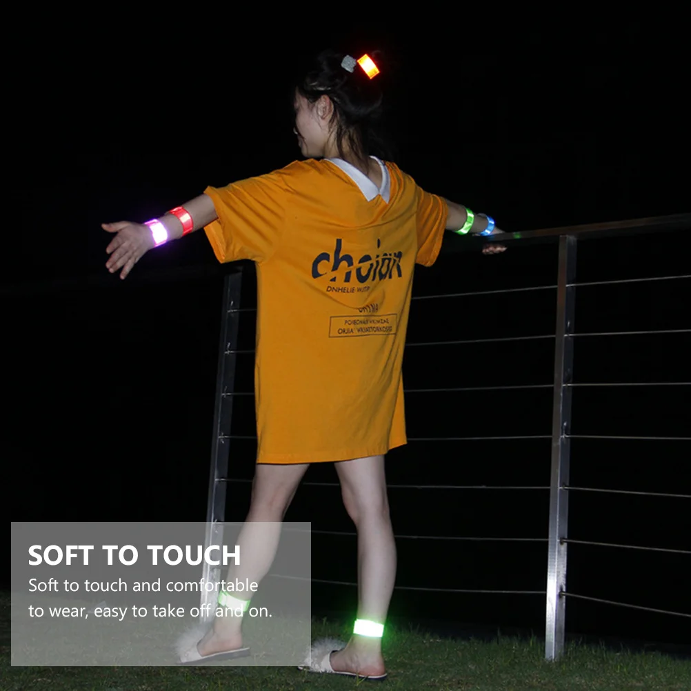 7 قطع من الأساور الليلية المتوهجة للأطفال، أساور صفعة مضيئة لحفلات أعياد الميلاد، حلقة تصفيق للأطفال #6