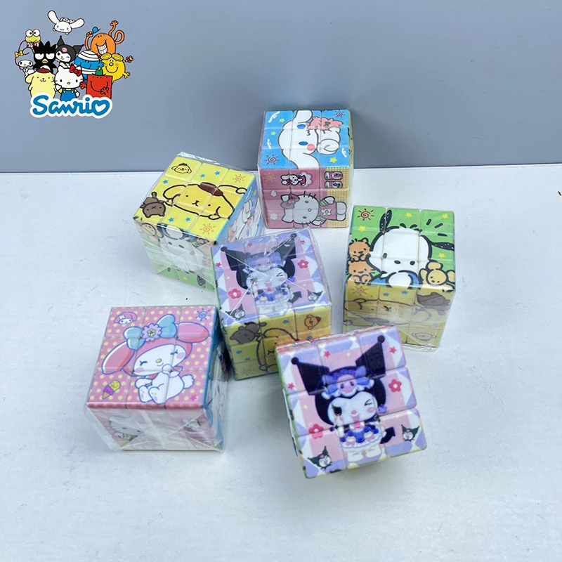 Sanrio Magic Cube Hello Kitty Kuromi Third-Order Speed Puzzle Kids Toy Cinnamoroll Relief Stress Educational Rubiks Cube Gifts