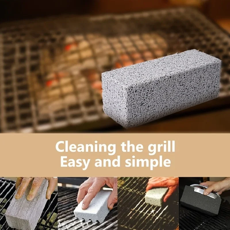 1pc BBQ Grill Cleaning Brush Brick Block Barbecue Cleaning Stone Pumice Brick For Barbecue Rack  Kitchen BBQ Cleaning Tools