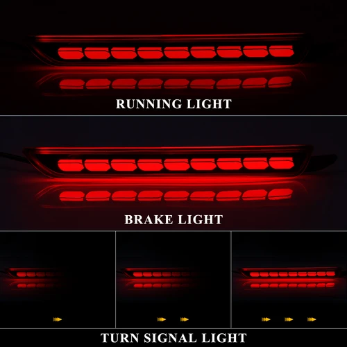 Imagen 2 del producto Para Mazda CX-30 CX30 CX50 CX-50 2020 2021 2022 Reflector de parachoques trasero de coche luz intermitente danámica freno advertencia lámpara de conducción 12V