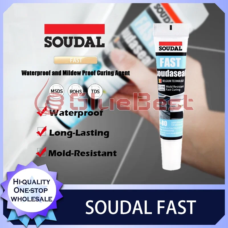 SOUDAL FAST Wasserdichtes und schimmelresistentes, umweltfreundliches Härtermittel für Toiletten- und Arbeitsplattenlücken. Originalprodukt