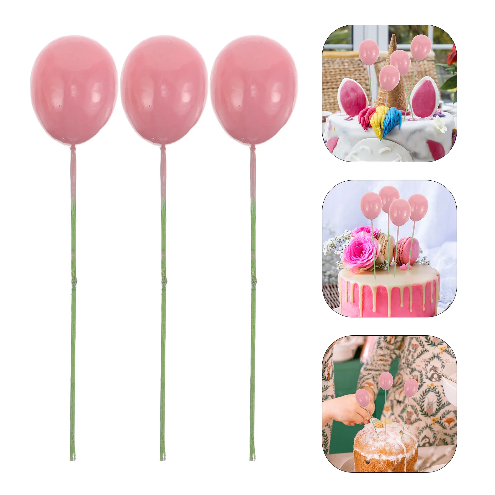 

12Pcs Easter Foam Egg Picks Cake Decor DIY Balls for Festive Party Decoration Supplies Pink Cake Decorations Realistic Eggs
