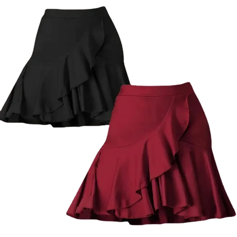 3 Colors Kids Latin Dance Dress Practice Dresses Latin Performance for Women Girls Spandex Competition Examination Dance Skirt