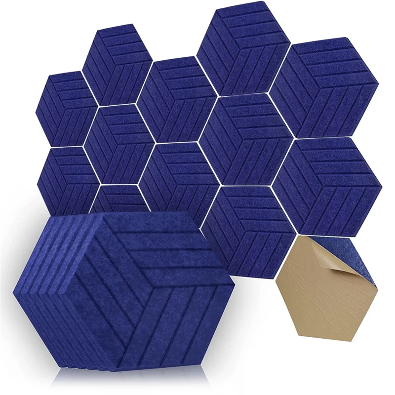 Sound Proof Panels Hexagon Self-Adhesive,12 Pcs Acoustic Panel, Sound Dampening Panel for Studio Office Home,5