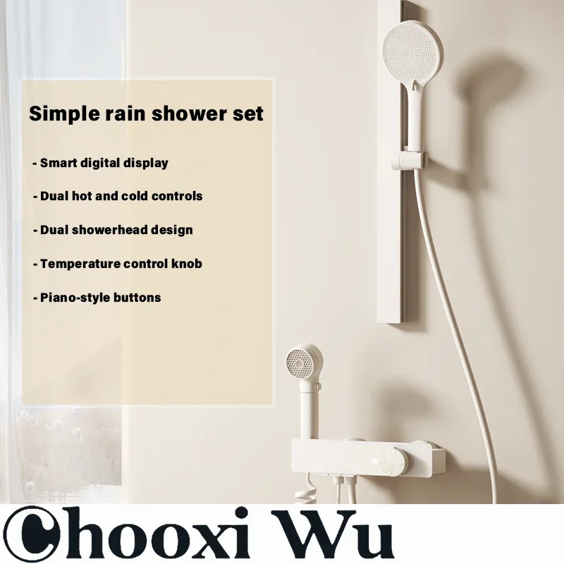 

Special Faucet Waterfall Wall Large Flow All Copper Water Mixing Valve Hot and Cold Shower Set Faucet Hole Spacing 13-17cm