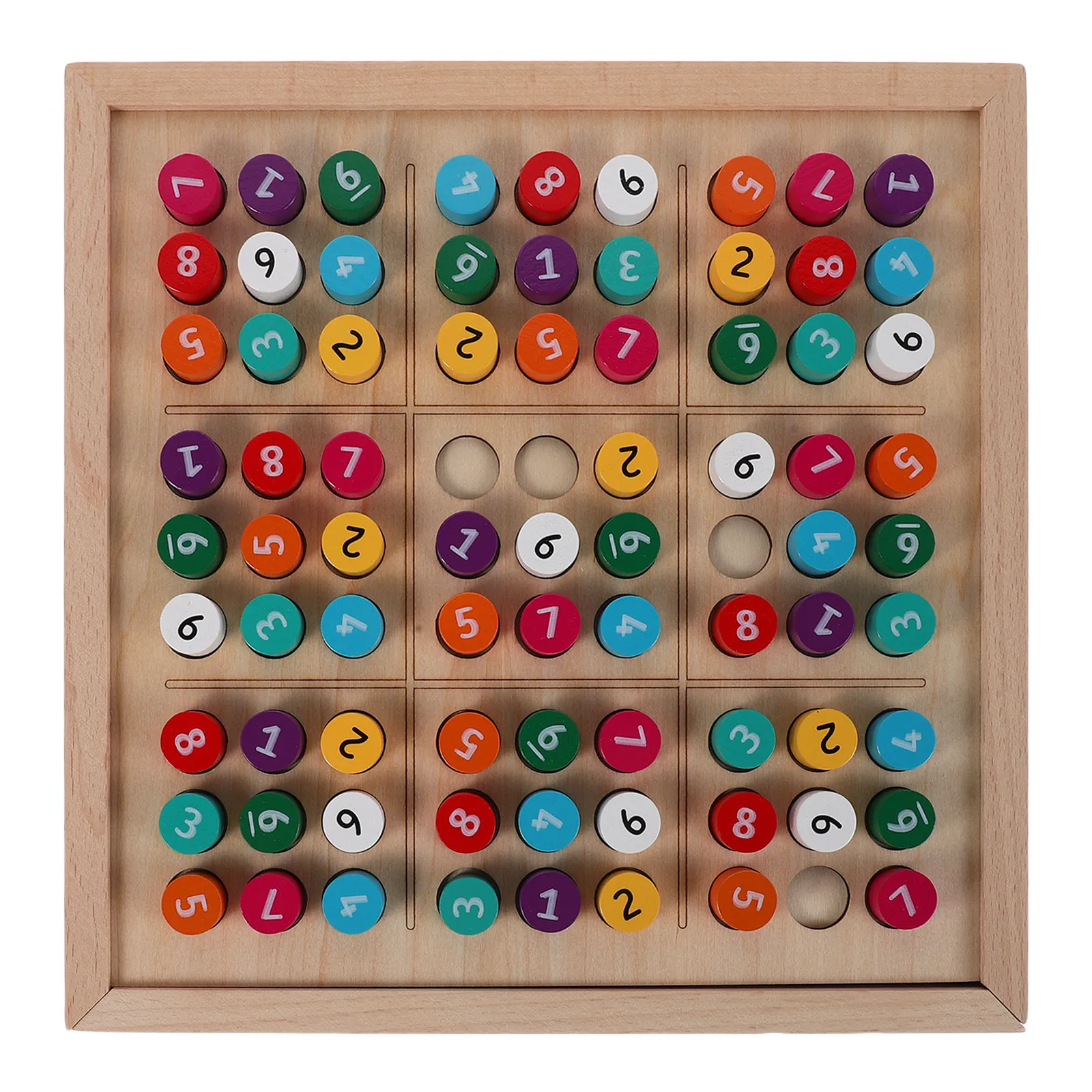 

Набор деревянных цветных головоломок Судоку с выдвижным ящиком: развивающая настольная игра для детей для изучения математики