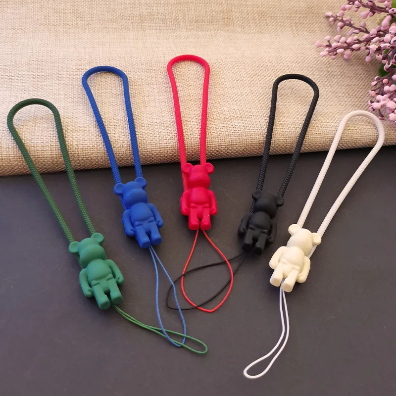 

Mobile phone lanyard short wrist strap lanyard silicone cute bear jewelry mobile phone case universal anti-lost rope