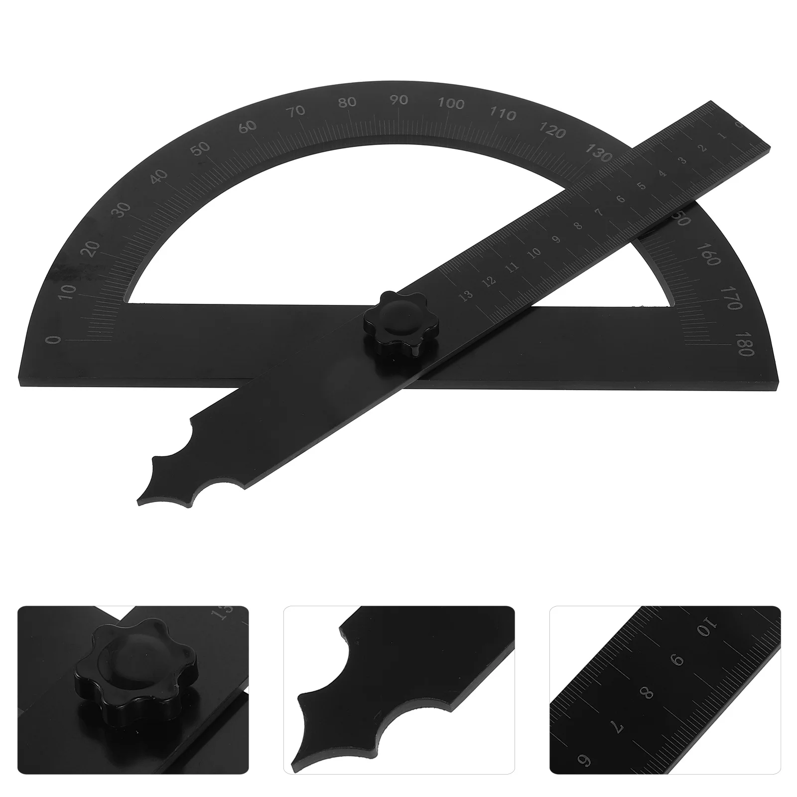 أداة قياس زاوية منقلة معدنية دوارة 0-180 درجة مع مسطرة متحركة لأعمال النجارة والنجارة والهندسة، #5