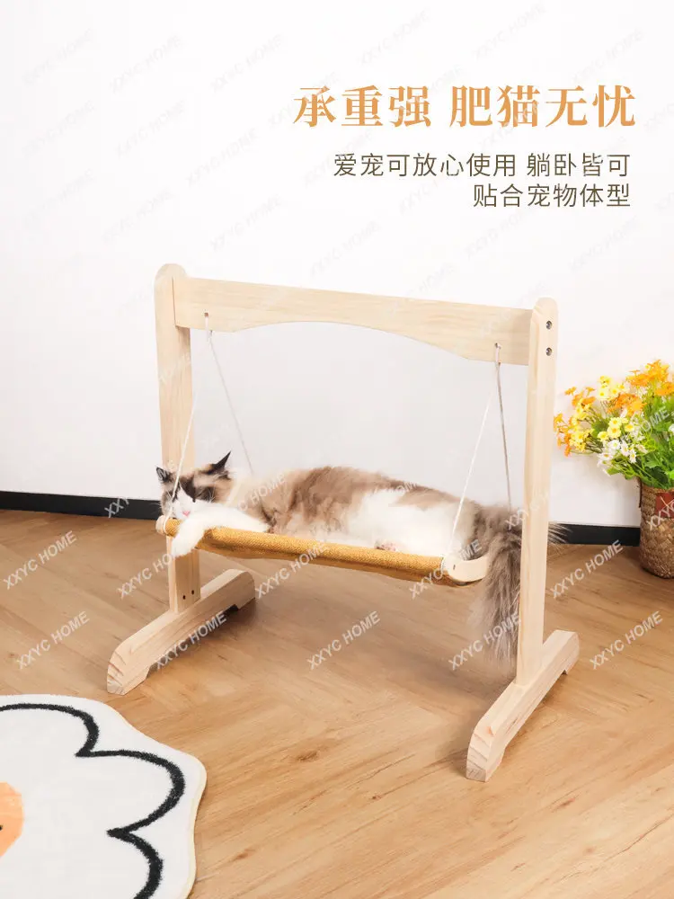 Cat Hammock Swing Janela Ninho Pendurado Verão Cama De Gato Pendurado Cabeceira Dobrável Ninho De Gato De Madeira Sólida Rede De Gato