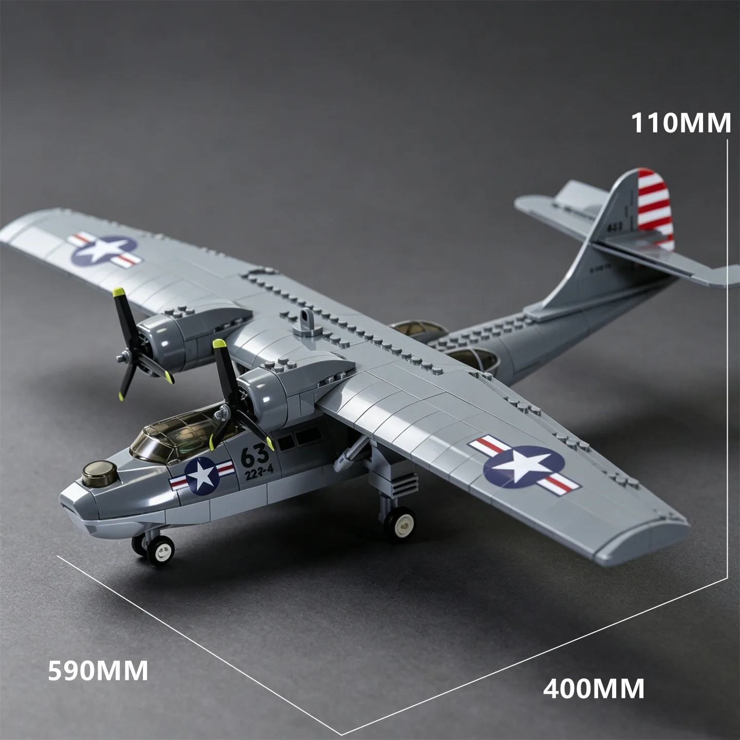 Ornamental Figurine Consolidated PBY-5A Catalina Multipurpose Seaplane Building Block Model: The Legendary Toy