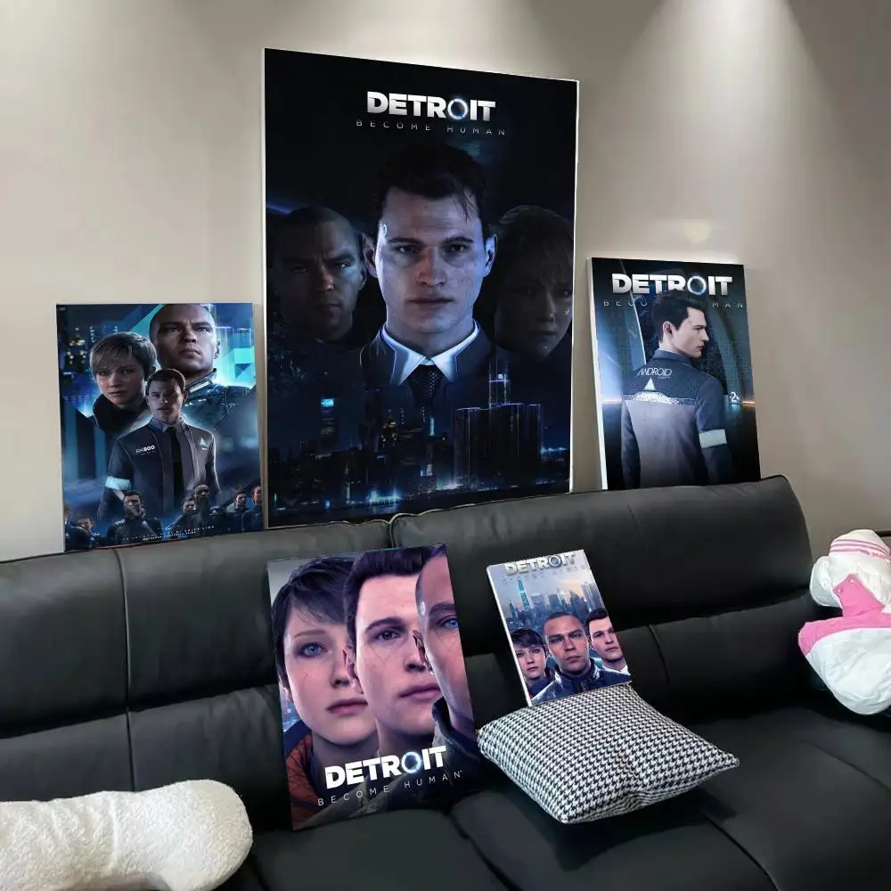 Game D-Detroit Become Human Poster Modern  Wall Art Aesthetic Minimalist Bedroom Decor Cafe Home Gift