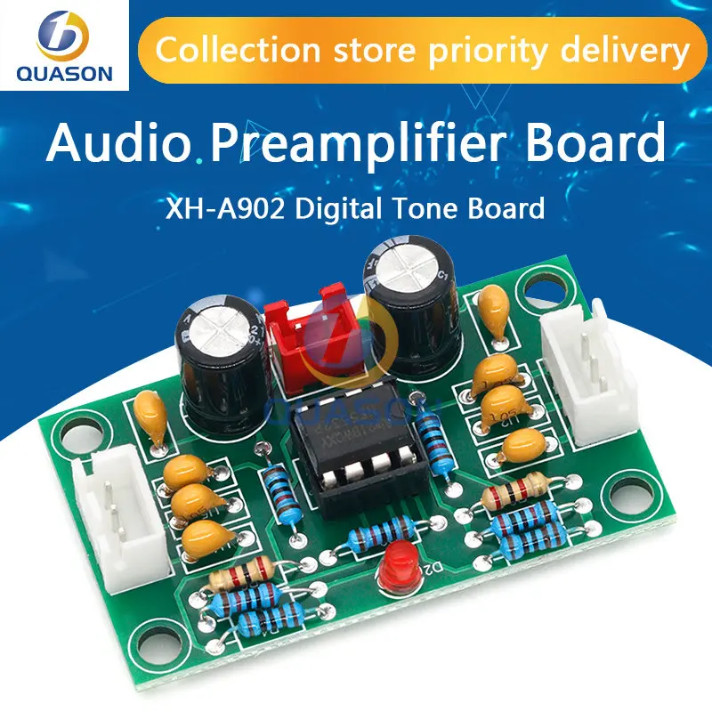 XH-A902 Audio Operational Preamplifier Board Module NE5532 Amplifier Front Panel Digital Tone Board Wide Voltage